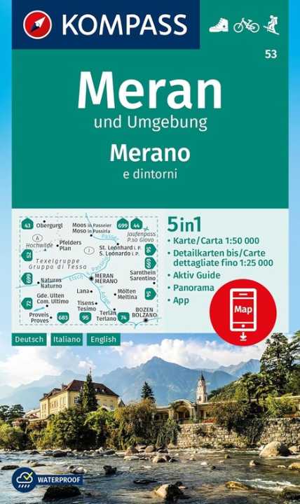 Carte de randonnée n° 53 - Merano & environs (Italie)   Kompass