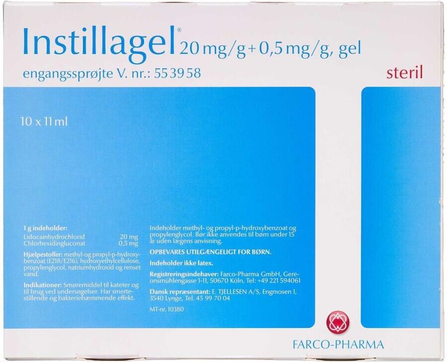 Tjellesen Instillagel 20 mg/g + 0,5 mg/g 110 ml Gel
