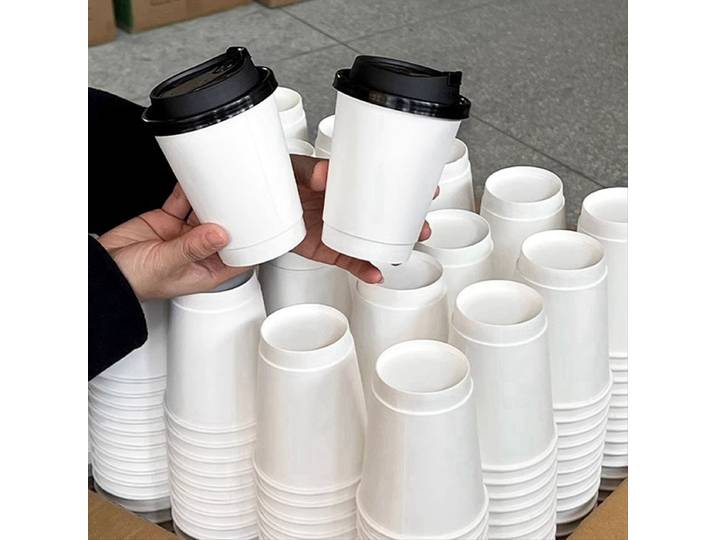 (LBER) Gobelets à café jetables à double paroi avec couvercles, gobelets en papier isolés pour boissons chaudes, parfaits pour l