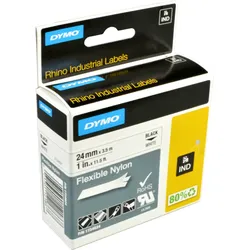Dymo Label Band IND 1734524 schwarz auf weiß 24mm x 3,5m Nylon flexibel
