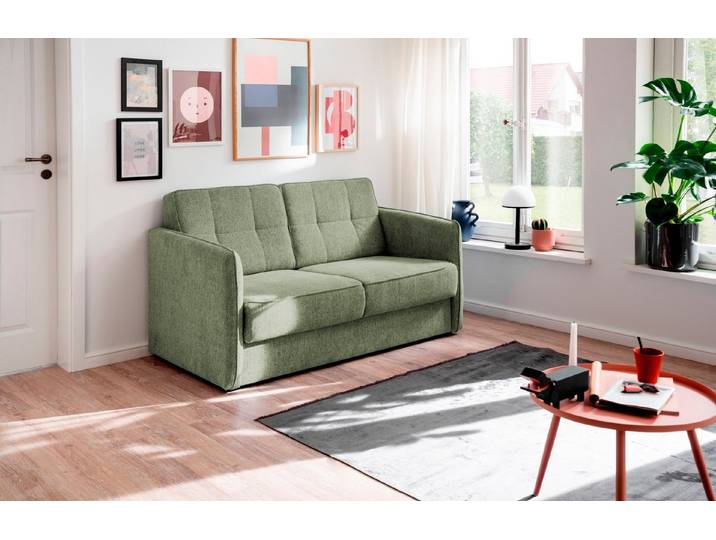 Home affaire Schlafsofa Milano Einzelauszug, Schlaffunktion, schmale Armlehnen, Breite 147cm, zwei einzeln ausziehbare Liegefunktionen