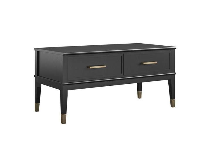 Westerleigh Table basse avec plateau relevable en aggloméré noir