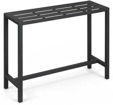 Costway 48/55 Inch Outdoor Bar Table with Waterproof Top and Heavy-duty Metal Frame-M