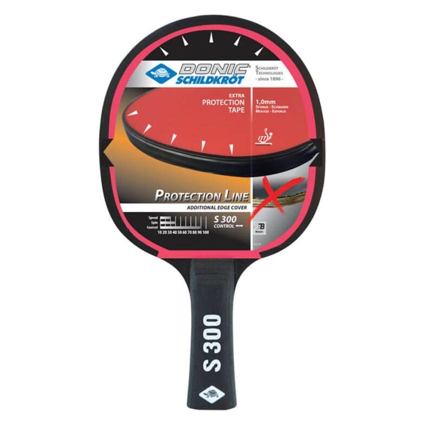 Donic Schildkröt SCHILDKRÖT Tischtennisschläger "Protection Line S300" Lernschläger, Farbe: schwarz/rot, Jade Bela... (R2827)