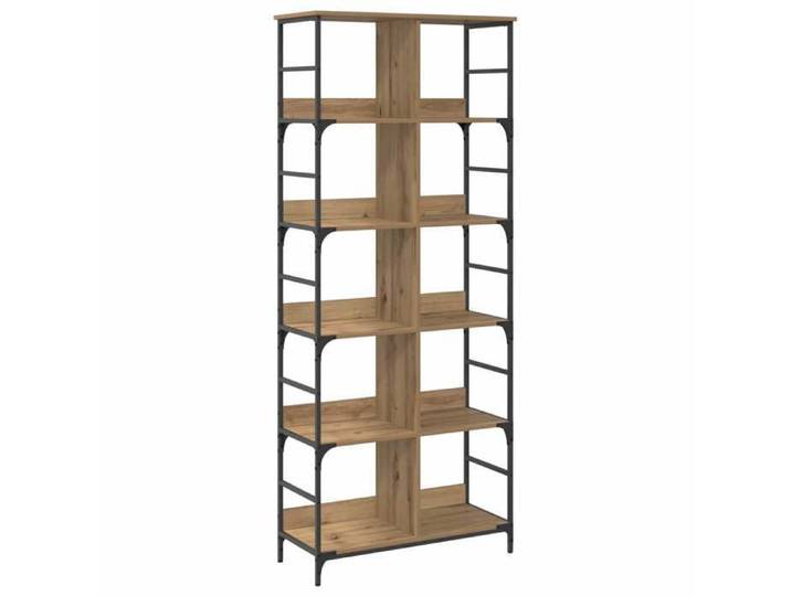 NEUF Colonne Étagère salon - Étagère 4 niveaux - 78 5 x 33 x 188 5 cm - métal - PB - Chêne artisanal 301229