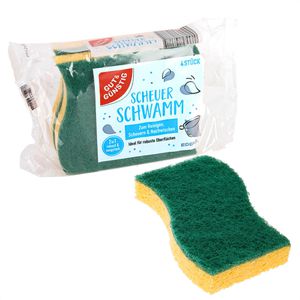Gut&Günstig Spülschwamm Scheuerschwamm, mit Scheuerseite, 4 Stück