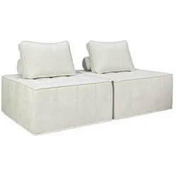 Oviala Business Oviala 2-Sitzer-Modulsofa aus Stoff mit ecrufarbenen Kissen