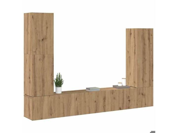 Promo 2026 Jeu de meuble TV mural 4 pcs banc TV meuble hifi vidaxl TABLE TV chêne artisanal - M9125515