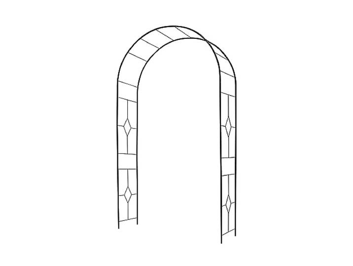 Arche de Jardin Vitrail en Tube Rond de 16 mm - 130x40x250 cm - Noir - Made in France