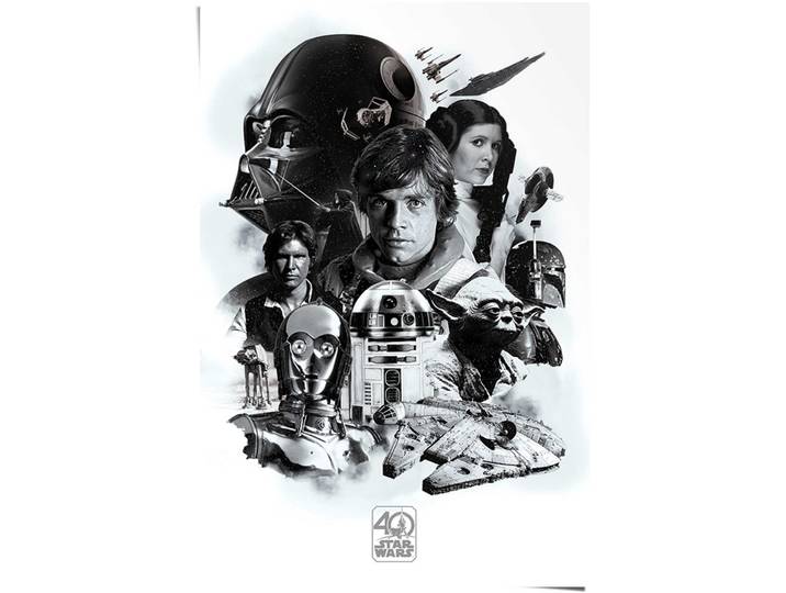 Poster REINDERS Poster Star Wars 40 Jahre , schwarz (farbe bild(er): schwarz), B:61cm H:91,5cm, Papier, Bilder, Poster