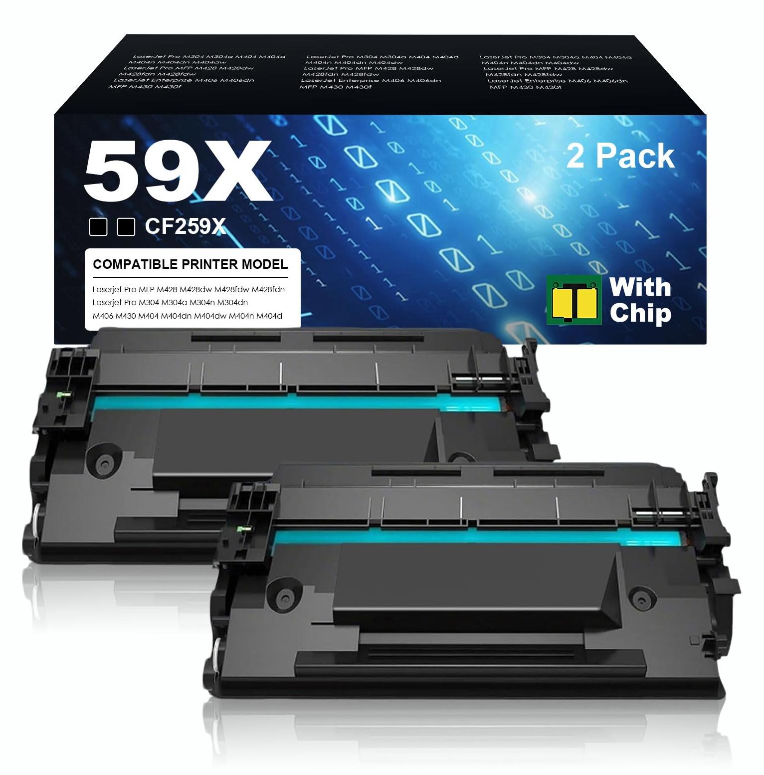 Tonerpatronen 2er-Pack, schwarz, mit Chip, für HP LaserJet Pro M404/M428