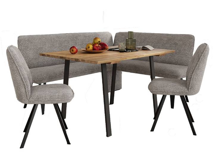 Eckbankgruppe GOODPRODUCT Mily Essecke, Sitzgruppe, Eckbankgruppe, Küchenbankgruppe , grau (taupe grau, schwarz), B:205cm H:89cm T:164cm, Sitzmöbel-Sets, Eckbankgruppe, BESTSELLER