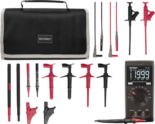 VOLTCRAFT VC-131 Multimeter mit MLSet-100 Messleitungen und Tasche