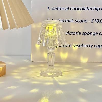 Inspired Finds Mini Crystal LED Table Lamp Color Changing Rechargeable Night Light For Bedroom Decor acrylic Rose Atmosphere Light