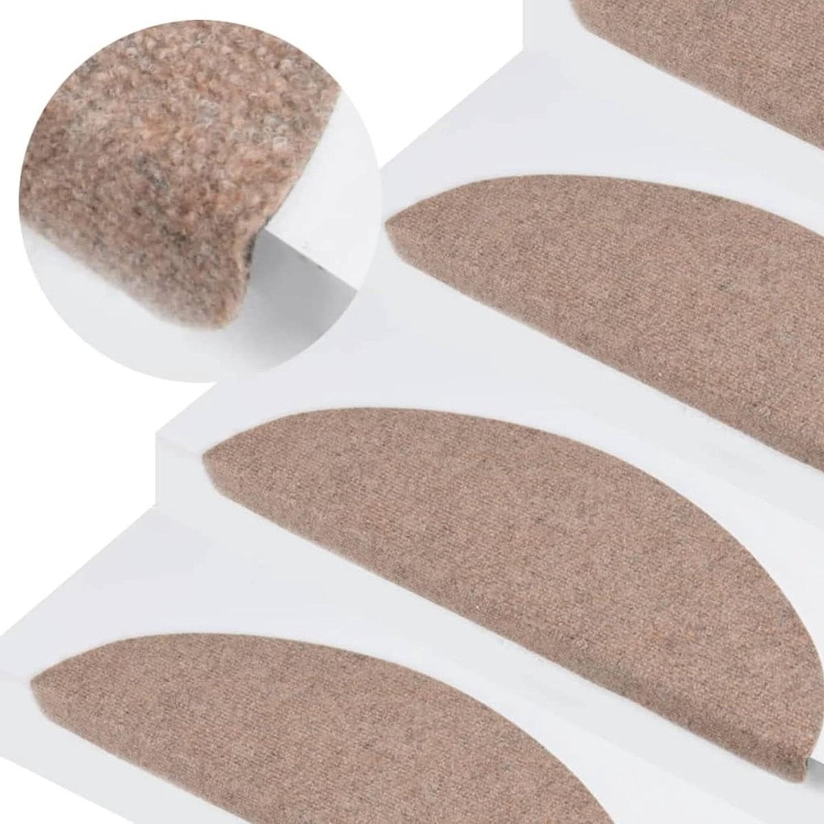 Zelfklevende antislip trapmatten in beige - 65 x 26 cm