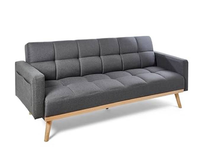 Jahnke SCHLAFSOFA Chillax Box Granitgrau/Holz EICHENFARBEN