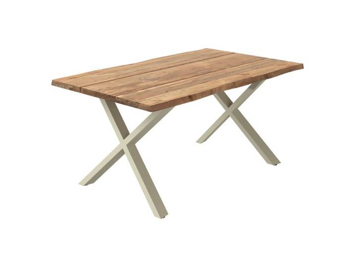 OUTLIV. Negara Gartentisch 160x90cm Edelstahl/Teak recycelt Baumkante Sand