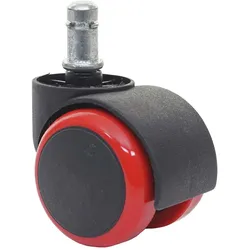 Mendler 5er-Set Hartbodenrollen HWC-H86, Bürostuhl-Rollen Stuhlrollen, 150kg belastbar Ø 11mm ~ rot