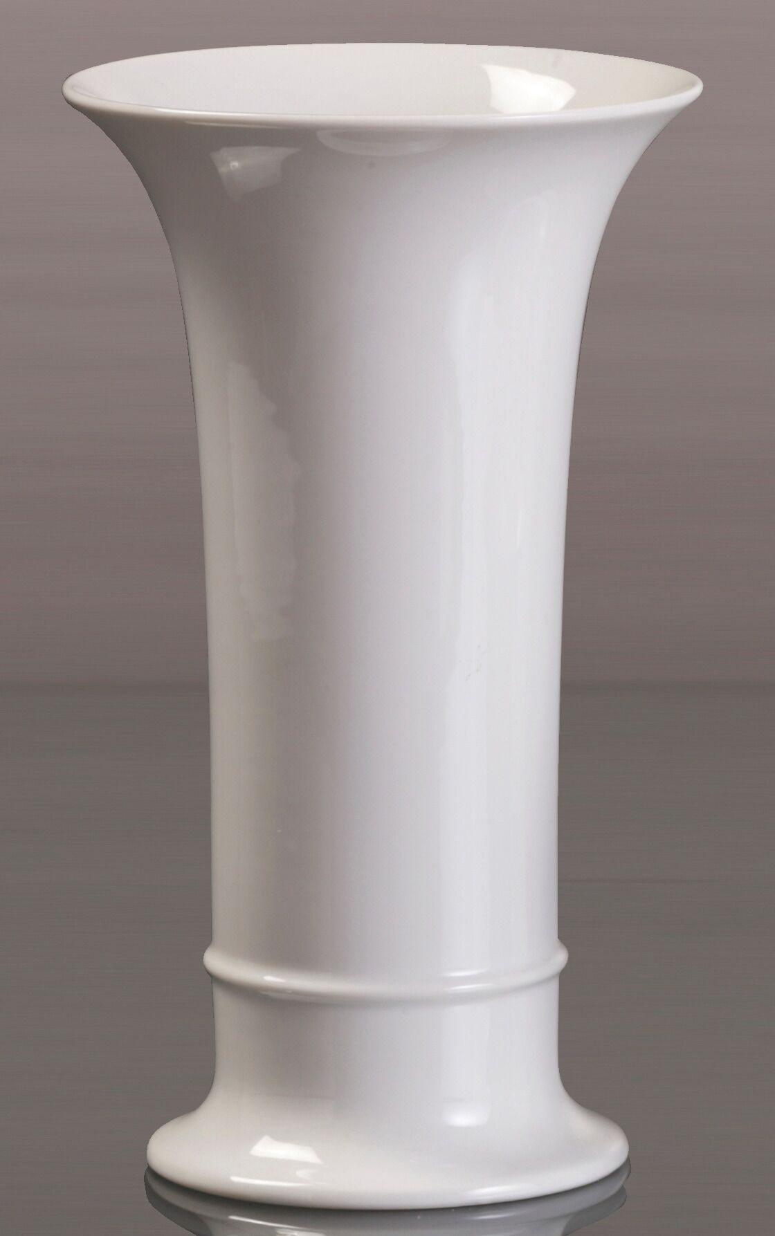 Dekovase KAISER PORZELLAN "Trompete", weiss (weiß), B:14cm H:25cm T:14cm, Porzellan, Vasen, Dekovase weiß B/H/T: 14cm x 25cm x 14cm