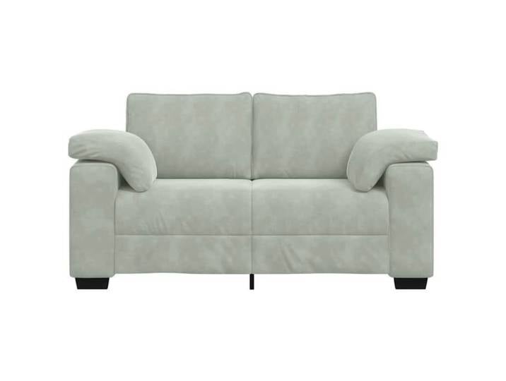 SOFA causeuse - Petit Double - Canapé confortable - gris clair 160x77x82 cm velours C5826