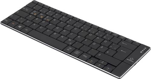 Renkforce RF-DS-SLIMBT Bluetooth Tastatur Deutsch, QWERTZ Schwarz Wiederaufladbar