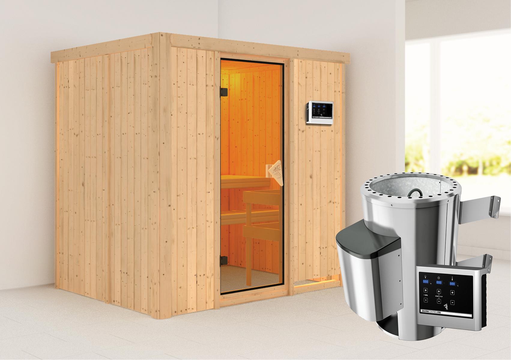 KARIBUHOLZT Sauna Fanja Front 3,6kW ext. Strg bronz.GGT 08288721