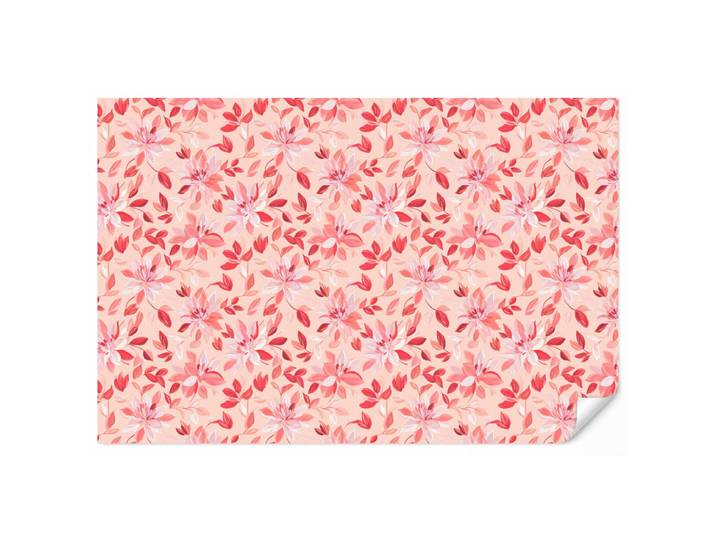OnlyWow Tapete - Botanisch - Blumen - Rot - 400x280 cm, Koralle, Papier, Rechteckig, 400x280 cm, Tapeten & Wandverkleidungen, Vliestapeten