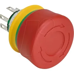 ID BV3SG12R - Not-Aus Taster, 16 mm, E-Stop, Not-Halt, Lötanschluss kurz