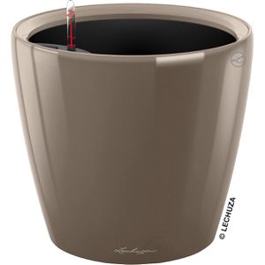 Lechuza Übertopf CLASSICO LS 43, taupe hochglanz, Ø 44 x 40 cm, aus Kunststoff, für innen & außen, Wasserspeicher & Innentopf