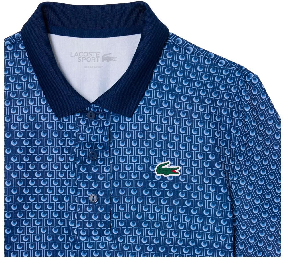 Lacoste  - Performance Polo All Over Print Navy Blue Phoenix Blue - 36 - Polo