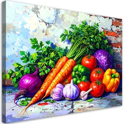 LEINWANDBILD bunte Gemüse Pflanzen 120x80cm