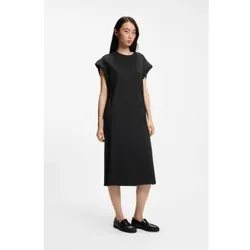 BOSS für Damen. 50540442 Schwarzes Strickkleid mit langen Ärmeln (M), Lässig, Modal, Kurzarm