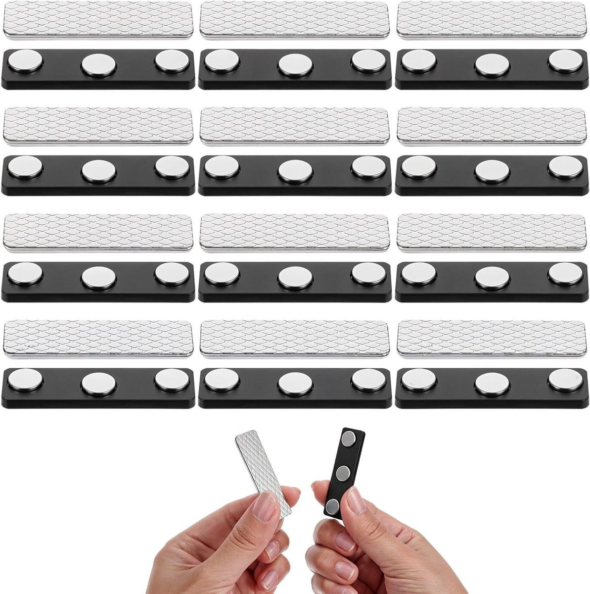 12 paar magnetische gordijnsluitingen zwart voor raambekleding clips