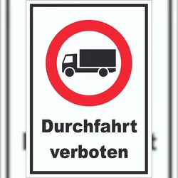 HB-Druck Durchfahrt verboten LKW Symbol Aufkleber A5 (148x210mm)