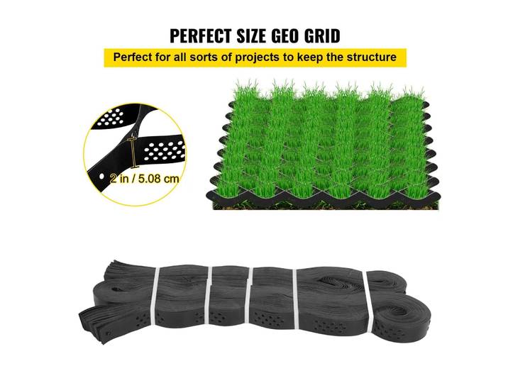 Grille de stabilisation au sol, grille de sol en gravier d'épaisseur de 2 pouces, matériau HDPE multifonctionnel 9x17 pieds pour cour, cour, cour, cour