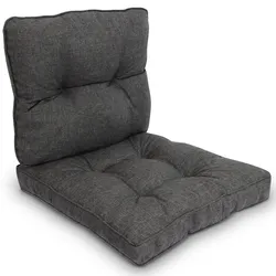 LOUNGEKISSEN Beauflair Outdoor Sitz 50x50x10cm mit Rücken 50x40x12cm Graphitgrau (2tlg)