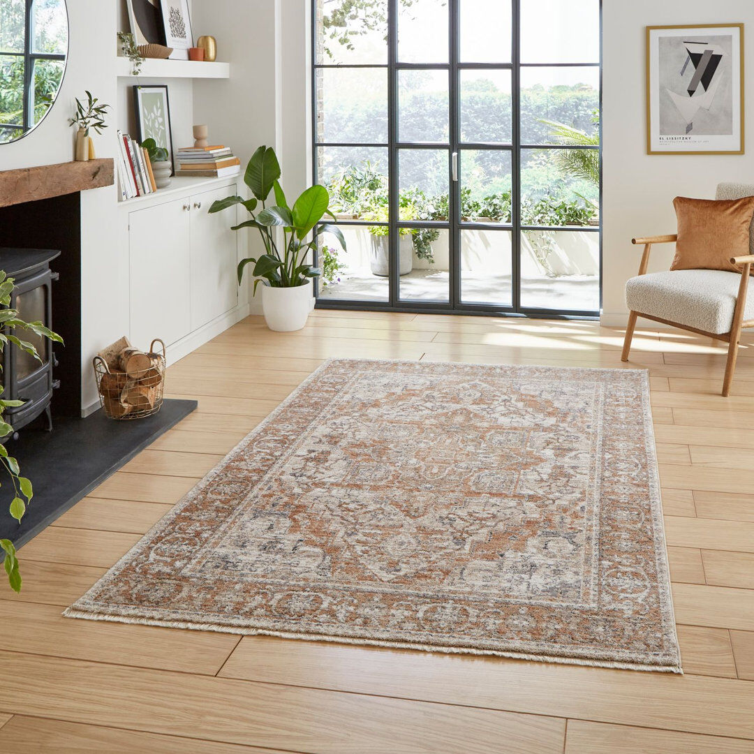 Think Rugs Vintage area rug Machine Woven Rectangle Terracotta Rectangle 80 x 150cm