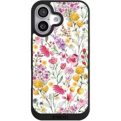 Nivocase Handyhülle für Apple iPhone 17 Hülle NIVOpure Case Schwarz Blumen Frühling Muster (Apple iPhone 17), Smartphone Hülle, Schwarz