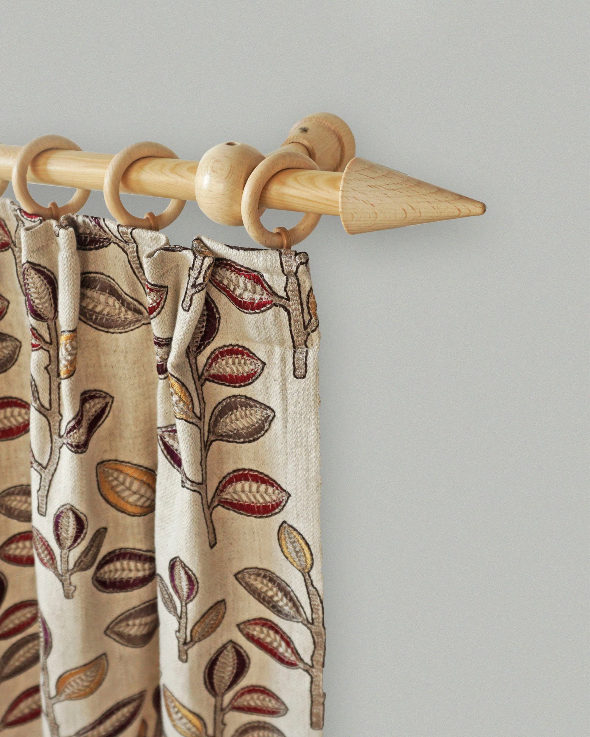 Gardinenstange GARESA "Verena" Gr. 1, beige (natur), L:200cm, Gardinenstangen, Gardinenstange, Fixlänge 200 cm, mit Ringe natur B/L: 200cm, 1 läufig