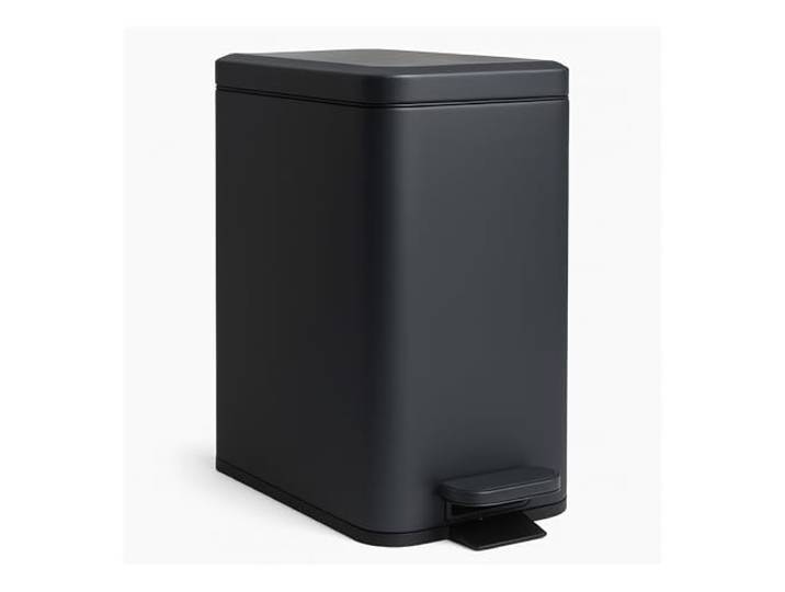 Relaxdays Poubelle\, 10 litres\, 16 cm de large\, système de ralentissement\, pédale\, gris foncé