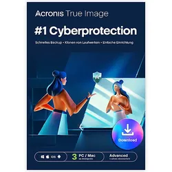 Acronis True Image Advanced Abonnement 3 Computer + 500 GB Cloud-Speicher - 1 Jahr