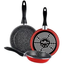 3-teiliges Set Pfannen (20/24/28 cm) Magefesa K2 Rot aus emailliertem Stahl in Rot