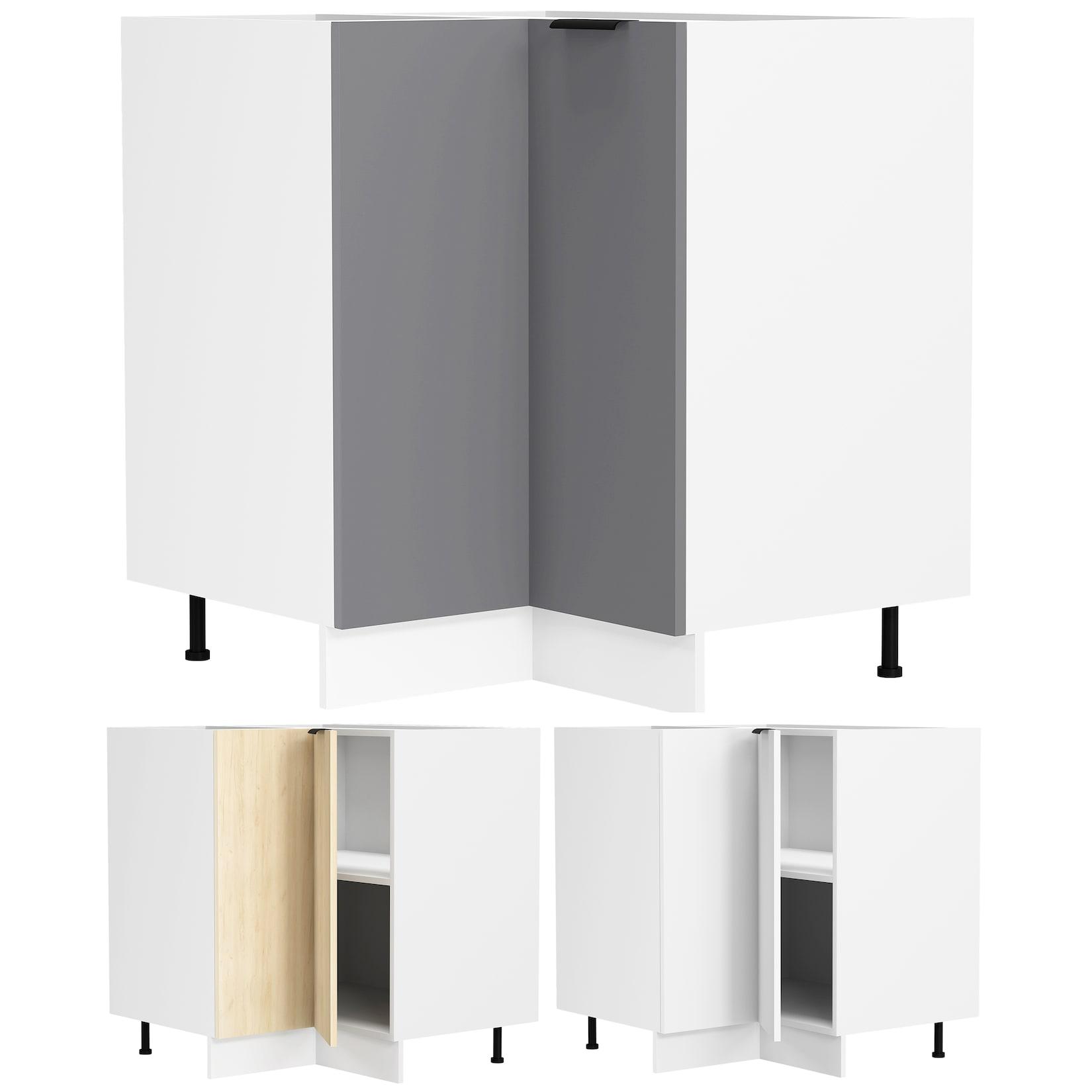 VCM Eckschrank Maße ca. H. 82 x B. 76 x T. 76 cm Küchenschrank Küchenunterschrank Unterschrank Küchenmöbel - Fasola