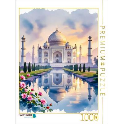 CALVENDO Puzzle Taj Mahal - Strahlende Liebeserklärung | 1000 Teile Lege-Größe 64x48cm Foto-Puzzle für glückliche Stunden