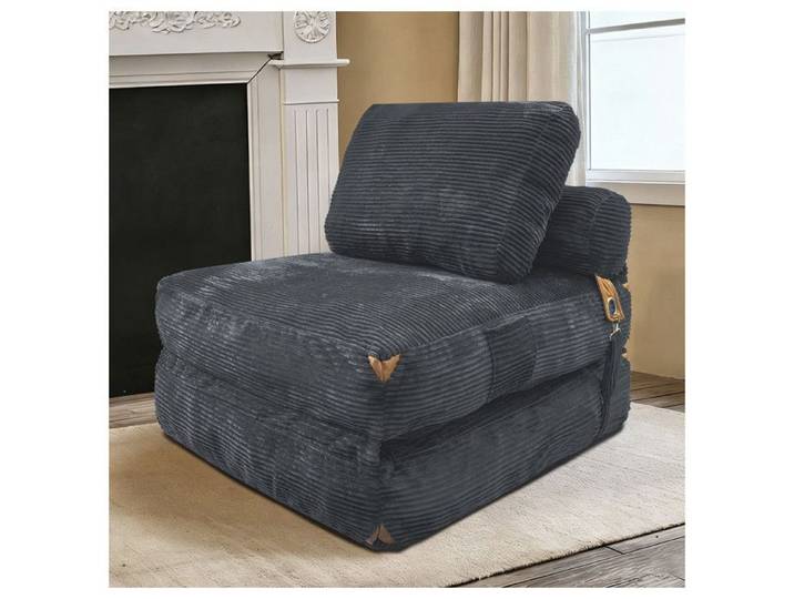 Canapé-Lit Pliant Multifonctionnel Compact Fauteuil Relaxant Moelleux Haute Résilience pour Salon Chambre Dortoir - Gris