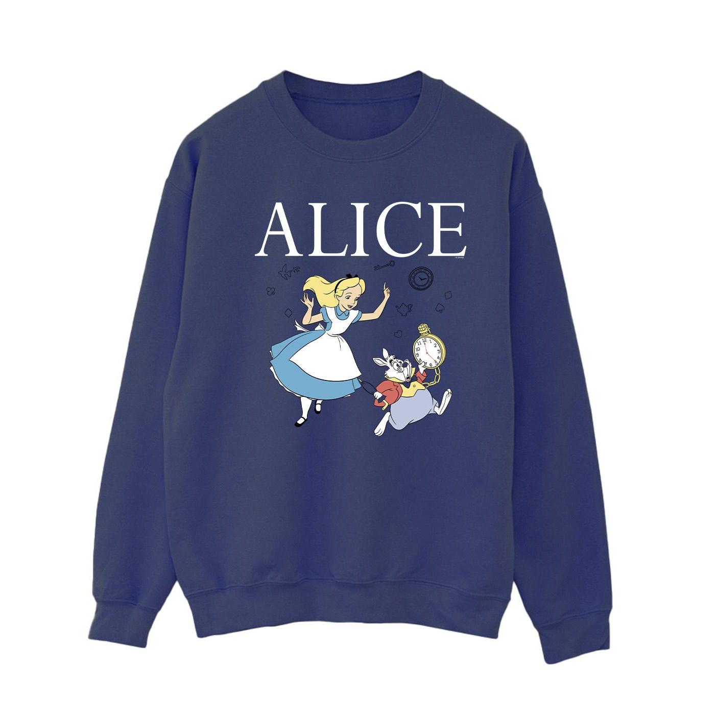 Disney Dames/Dames Alice In Wonderland Follow The Rabbit Sweatshirt (Marineblauw)