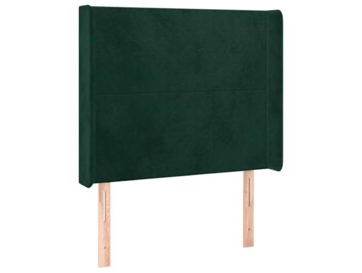 KTHLBRH Kopfteil aus Samt, dunkelgrün, 83 x 16 x 118/128 cm, mit Ohren Weicher Samt, höhenverstellbar, stabile Holzbeine, Rückenstütze, 1 Kopfteil und 2 Ohren, einfache Montage