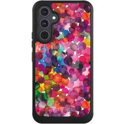 Nivocase Hülle für Samsung Galaxy A54 5G Handyhülle NIVOcore Case Schwarz Punkte Wasserfarbe bunt (Samsung Galaxy A54 5G), Smartphone Hülle, Mehrfarbig, Schwarz