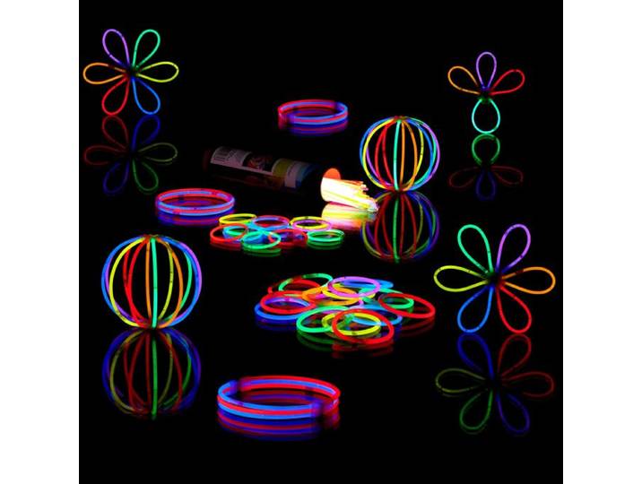 Relaxdays 100 Bracelets fluorescents + connecteurs