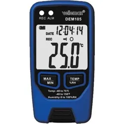 Velleman Datenlogger Für Temperatur Und Feuchtigkeit Mit Usb-Schnittstelle, Messtechnik, Schwarz, Blau